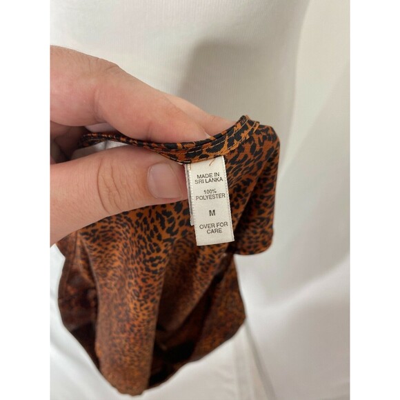 Victoria Secret Women’s Sleeper Top Brown Leopard Print Button Front Size Medium - Picture 7 of 7